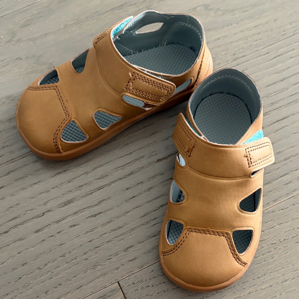 TenLittle Tan Kids Sandals with Velcro Straps